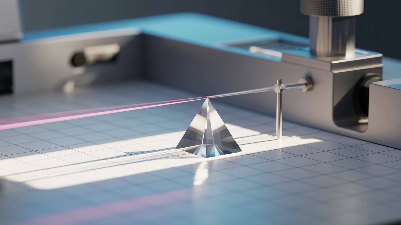 Solis Optical Bench apparatus dispersing 6500K sunlight through precision prism